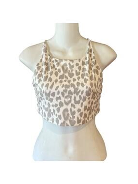 Victoria’s Secret Leopard Print Bralette Crop Top White with Gray Womens Medium
